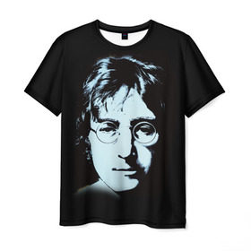 Мужская футболка 3D с принтом Джон Леннон 7 в Екатеринбурге, 100% полиэфир | прямой крой, круглый вырез горловины, длина до линии бедер | john lennon | the beatles | битлс | джон леннон
