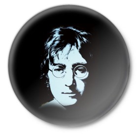 Значок с принтом Джон Леннон 7 в Екатеринбурге,  металл | круглая форма, металлическая застежка в виде булавки | john lennon | the beatles | битлс | джон леннон