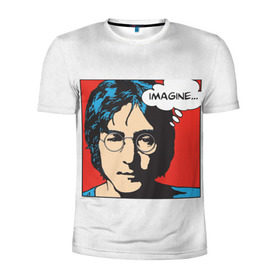Мужская футболка 3D спортивная с принтом Джон Леннон 8 в Екатеринбурге, 100% полиэстер с улучшенными характеристиками | приталенный силуэт, круглая горловина, широкие плечи, сужается к линии бедра | 
