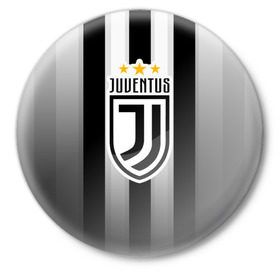 Значок с принтом Ювентус Новый Логотип в Екатеринбурге,  металл | круглая форма, металлическая застежка в виде булавки | juve | juventus | juvi | logo | юве | ювентус | юви