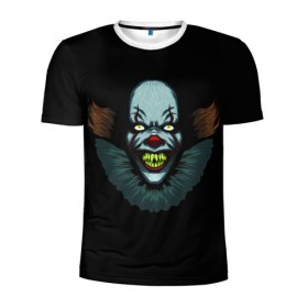 Мужская футболка 3D спортивная с принтом Clown в Екатеринбурге, 100% полиэстер с улучшенными характеристиками | приталенный силуэт, круглая горловина, широкие плечи, сужается к линии бедра | Тематика изображения на принте: horror | pennywise | stephen king | клоун | оно | пеннивайз | стивен кинг | ужасы | хоррор