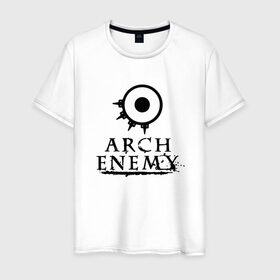 Мужская футболка хлопок с принтом Arch Enemy в Екатеринбурге, 100% хлопок | прямой крой, круглый вырез горловины, длина до линии бедер, слегка спущенное плечо. | alissa white gluz | arch enemy | алисса уайт глаз | арч энеми