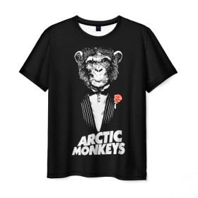 Мужская футболка 3D с принтом Arctic Monkeys в Екатеринбурге, 100% полиэфир | прямой крой, круглый вырез горловины, длина до линии бедер | алекс тёрнер | арктик | арктические мартышки | гаражный | группа | джейми кук | инди рок | манкис | музыка | мэтт хелдер | ник о мэлли | обезьяна | постпанк ривайвл | психоделический | рок