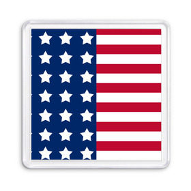 Магнит 55*55 с принтом USA Flag в Екатеринбурге, Пластик | Размер: 65*65 мм; Размер печати: 55*55 мм | star | usa | америка | белый | звезды | красный | линии | полосы | популярные | синий | сша | триколор | туристические | флаг | цвет | штаты