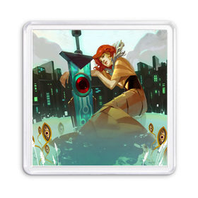 Магнит 55*55 с принтом Transistor 25 в Екатеринбурге, Пластик | Размер: 65*65 мм; Размер печати: 55*55 мм | 