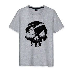 Мужская футболка хлопок с принтом Sea of thieves в Екатеринбурге, 100% хлопок | прямой крой, круглый вырез горловины, длина до линии бедер, слегка спущенное плечо. | mmo | море | пират | пираты | сокровища | сокровище