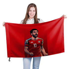 Флаг 3D с принтом Мохамед Салах в Екатеринбурге, 100% полиэстер | плотность ткани — 95 г/м2, размер — 67 х 109 см. Принт наносится с одной стороны | Тематика изображения на принте: mohamed salah ghaly | ливерпуль | мохаммед салах хамед гали | сборная египта | спорт | футбол