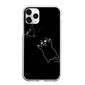 Чехол для iPhone 11 Pro Max матовый с принтом Cat Monster в Екатеринбурге, Силикон |  | cat | halloween | арт | животные | кот | котик | кошки | монстр | мышь | праздник | хэллоуин | черно белый