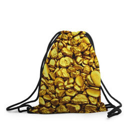 Рюкзак-мешок 3D с принтом Золотые камешки в Екатеринбурге, 100% полиэстер | плотность ткани — 200 г/м2, размер — 35 х 45 см; лямки — толстые шнурки, застежка на шнуровке, без карманов и подкладки | abstraction | gold | rich | texture | богатство | золотая абстракция | золото | кубики | текстура