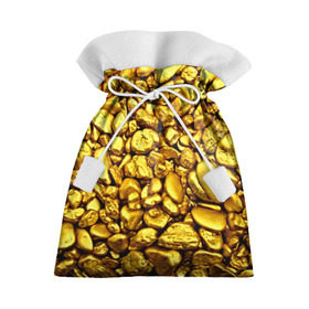 Подарочный 3D мешок с принтом Золотые камешки в Екатеринбурге, 100% полиэстер | Размер: 29*39 см | abstraction | gold | rich | texture | богатство | золотая абстракция | золото | кубики | текстура