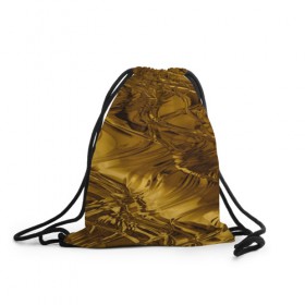 Рюкзак-мешок 3D с принтом Gold abstraction в Екатеринбурге, 100% полиэстер | плотность ткани — 200 г/м2, размер — 35 х 45 см; лямки — толстые шнурки, застежка на шнуровке, без карманов и подкладки | Тематика изображения на принте: 