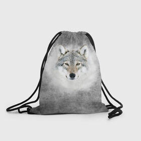 Рюкзак-мешок 3D с принтом Wolf в Екатеринбурге, 100% полиэстер | плотность ткани — 200 г/м2, размер — 35 х 45 см; лямки — толстые шнурки, застежка на шнуровке, без карманов и подкладки | animal | snow | волк | животные | снег | хищник