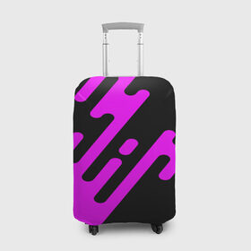 Чехол для чемодана 3D с принтом Pink geometry в Екатеринбурге, 86% полиэфир, 14% спандекс | двустороннее нанесение принта, прорези для ручек и колес | abstraction | engine | pattern | абстракция | геометрия | графики | движение | краска | текстура | чертежи | штрихи