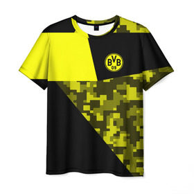 Мужская футболка 3D с принтом Borussia Dortmund 2018 Sport в Екатеринбурге, 100% полиэфир | прямой крой, круглый вырез горловины, длина до линии бедер | боруссия | дортмунд