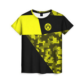 Женская футболка 3D с принтом Borussia Dortmund 2018 Sport в Екатеринбурге, 100% полиэфир ( синтетическое хлопкоподобное полотно) | прямой крой, круглый вырез горловины, длина до линии бедер | боруссия | дортмунд