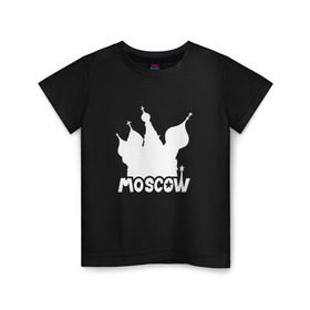 Детская футболка хлопок с принтом Москва и купола в Екатеринбурге, 100% хлопок | круглый вырез горловины, полуприлегающий силуэт, длина до линии бедер | купола | россия | русский | собор | столица | церковь