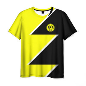 Мужская футболка 3D с принтом Borussia Dortmund 2018 Storm в Екатеринбурге, 100% полиэфир | прямой крой, круглый вырез горловины, длина до линии бедер | боруссия | дортмунд