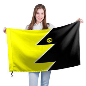 Флаг 3D с принтом Borussia Dortmund 2018 Storm в Екатеринбурге, 100% полиэстер | плотность ткани — 95 г/м2, размер — 67 х 109 см. Принт наносится с одной стороны | Тематика изображения на принте: боруссия | дортмунд
