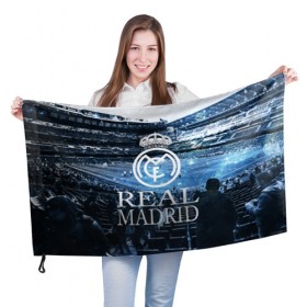 Флаг 3D с принтом REAL MADRID3 в Екатеринбурге, 100% полиэстер | плотность ткани — 95 г/м2, размер — 67 х 109 см. Принт наносится с одной стороны | real madrid