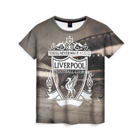 Женская футболка 3D с принтом Liverpool в Екатеринбурге, 100% полиэфир ( синтетическое хлопкоподобное полотно) | прямой крой, круглый вырез горловины, длина до линии бедер | liverpool