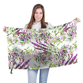 Флаг 3D с принтом Лаванда в Екатеринбурге, 100% полиэстер | плотность ткани — 95 г/м2, размер — 67 х 109 см. Принт наносится с одной стороны | vppdgryphon | арт | лаванда | лес | тропики | франция | цветок | цветы