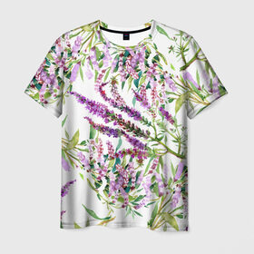 Мужская футболка 3D с принтом Лаванда в Екатеринбурге, 100% полиэфир | прямой крой, круглый вырез горловины, длина до линии бедер | vppdgryphon | арт | лаванда | лес | тропики | франция | цветок | цветы