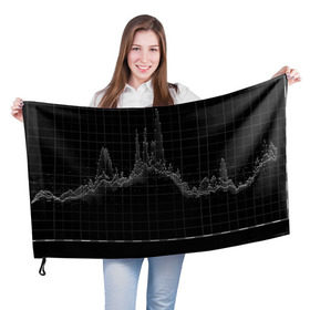 Флаг 3D с принтом diagram в Екатеринбурге, 100% полиэстер | плотность ткани — 95 г/м2, размер — 67 х 109 см. Принт наносится с одной стороны | technology | график | черный