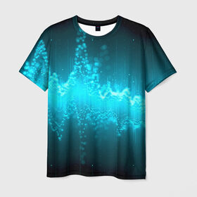 Мужская футболка 3D с принтом Большая волна в Екатеринбурге, 100% полиэфир | прямой крой, круглый вырез горловины, длина до линии бедер | abstract | abstraction | engine | абстракция | геометрия | графики | движение | текстуры | чертежи