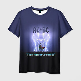 Мужская футболка 3D с принтом AC DC Тор молнии в Екатеринбурге, 100% полиэфир | прямой крой, круглый вырез горловины, длина до линии бедер | ac dc | acdc | ангус янг | блюз рок | группа | крис слэйд | рок | рок н ролл | стиви янг | хард рок | эксл роуз