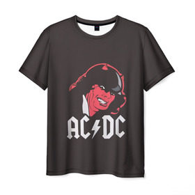 Мужская футболка 3D с принтом Чёрт AC/DC в Екатеринбурге, 100% полиэфир | прямой крой, круглый вырез горловины, длина до линии бедер | ac dc | acdc | ангус янг | блюз рок | крис слэйд | рок группа | рок н ролл | стиви янг | хард рок | эксл роуз