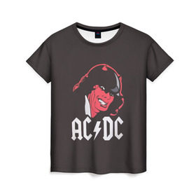 Женская футболка 3D с принтом Чёрт AC/DC в Екатеринбурге, 100% полиэфир ( синтетическое хлопкоподобное полотно) | прямой крой, круглый вырез горловины, длина до линии бедер | ac dc | acdc | ангус янг | блюз рок | крис слэйд | рок группа | рок н ролл | стиви янг | хард рок | эксл роуз