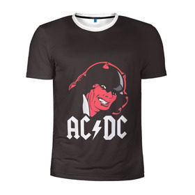 Мужская футболка 3D спортивная с принтом Чёрт AC/DC в Екатеринбурге, 100% полиэстер с улучшенными характеристиками | приталенный силуэт, круглая горловина, широкие плечи, сужается к линии бедра | ac dc | acdc | ангус янг | блюз рок | крис слэйд | рок группа | рок н ролл | стиви янг | хард рок | эксл роуз
