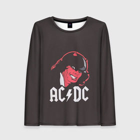 Женский лонгслив 3D с принтом Чёрт AC/DC в Екатеринбурге, 100% полиэстер | длинные рукава, круглый вырез горловины, полуприлегающий силуэт | ac dc | acdc | ангус янг | блюз рок | крис слэйд | рок группа | рок н ролл | стиви янг | хард рок | эксл роуз