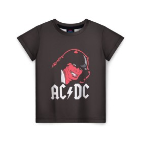 Детская футболка 3D с принтом Чёрт AC/DC в Екатеринбурге, 100% гипоаллергенный полиэфир | прямой крой, круглый вырез горловины, длина до линии бедер, чуть спущенное плечо, ткань немного тянется | Тематика изображения на принте: ac dc | acdc | ангус янг | блюз рок | крис слэйд | рок группа | рок н ролл | стиви янг | хард рок | эксл роуз
