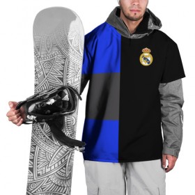 Накидка на куртку 3D с принтом Real Madrid 2018 Black Version в Екатеринбурге, 100% полиэстер |  | emirates | fc | real madrid | клуб | мяч | реал мадрид