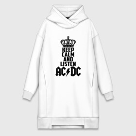 Платье-худи хлопок с принтом Keep calm and listen AC DC в Екатеринбурге,  |  | ac dc | acdc | австралийская | альбом | ангус янг | блюз рок | гитара | головы | группа | крис слэйд | музыканты | надпись | певцы | рок | рок н ролл | стиви янг | хард рок | эксл роуз