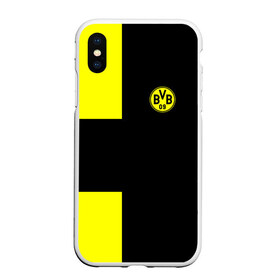 Чехол для iPhone XS Max матовый с принтом FC Borussia Dortmund Black в Екатеринбурге, Силикон | Область печати: задняя сторона чехла, без боковых панелей | боруссия | дортмунд