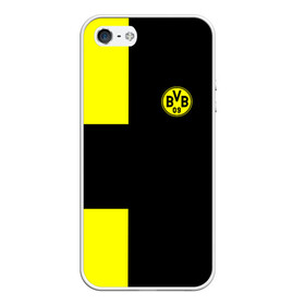 Чехол для iPhone 5/5S матовый с принтом FC Borussia Dortmund Black в Екатеринбурге, Силикон | Область печати: задняя сторона чехла, без боковых панелей | боруссия | дортмунд