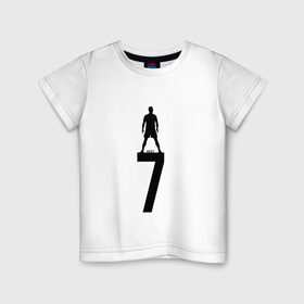 Детская футболка хлопок с принтом Криштиану Роналду в Екатеринбурге, 100% хлопок | круглый вырез горловины, полуприлегающий силуэт, длина до линии бедер | Тематика изображения на принте: 