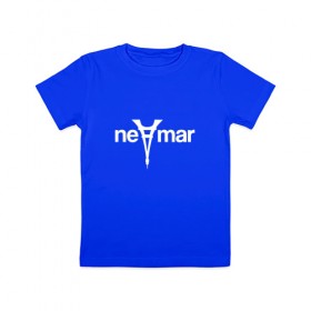 Детская футболка хлопок с принтом Неймар в Екатеринбурге, 100% хлопок | круглый вырез горловины, полуприлегающий силуэт, длина до линии бедер | Тематика изображения на принте: 