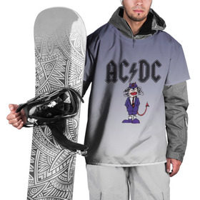 Накидка на куртку 3D с принтом AC/DC чертенок в Екатеринбурге, 100% полиэстер |  | Тематика изображения на принте: 