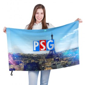 Флаг 3D с принтом PSG3 в Екатеринбурге, 100% полиэстер | плотность ткани — 95 г/м2, размер — 67 х 109 см. Принт наносится с одной стороны | Тематика изображения на принте: 