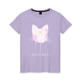 Женская футболка хлопок с принтом Artemis в Екатеринбурге, 100% хлопок | прямой крой, круглый вырез горловины, длина до линии бедер, слегка спущенное плечо | anime | sailor moon | аниме | сейлор мун
