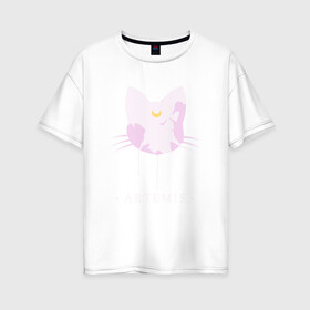 Женская футболка хлопок Oversize с принтом Artemis в Екатеринбурге, 100% хлопок | свободный крой, круглый ворот, спущенный рукав, длина до линии бедер
 | anime | sailor moon | аниме | сейлор мун