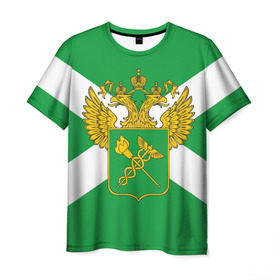 Мужская футболка 3D с принтом Таможня в Екатеринбурге, 100% полиэфир | прямой крой, круглый вырез горловины, длина до линии бедер | герб | граница | пограничник | таможенник | таможенное дело | флаг