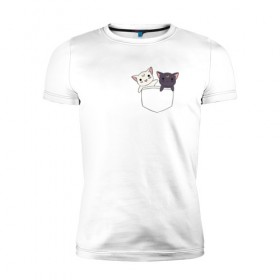 Мужская футболка премиум с принтом Кисы в Екатеринбурге, 92% хлопок, 8% лайкра | приталенный силуэт, круглый вырез ворота, длина до линии бедра, короткий рукав | anime | cat | sailor moon | аниме | кисы | сейлор мун