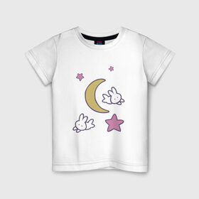 Детская футболка хлопок с принтом Луна в Екатеринбурге, 100% хлопок | круглый вырез горловины, полуприлегающий силуэт, длина до линии бедер | anime | sailor moon | аниме | сейлор мун