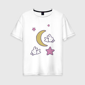 Женская футболка хлопок Oversize с принтом Луна в Екатеринбурге, 100% хлопок | свободный крой, круглый ворот, спущенный рукав, длина до линии бедер
 | anime | sailor moon | аниме | сейлор мун