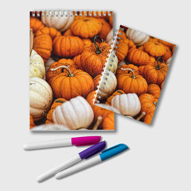 Блокнот с принтом тыквы в Екатеринбурге, 100% бумага | 48 листов, плотность листов — 60 г/м2, плотность картонной обложки — 250 г/м2. Листы скреплены удобной пружинной спиралью. Цвет линий — светло-серый
 | Тематика изображения на принте: halloween | дача | овощи | октябрь | оранжевый | осень | сентябрь | тыква | хеллуин