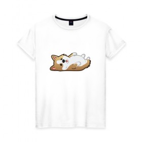 Женская футболка хлопок с принтом Собака 2018 в Екатеринбурге, 100% хлопок | прямой крой, круглый вырез горловины, длина до линии бедер, слегка спущенное плечо | 